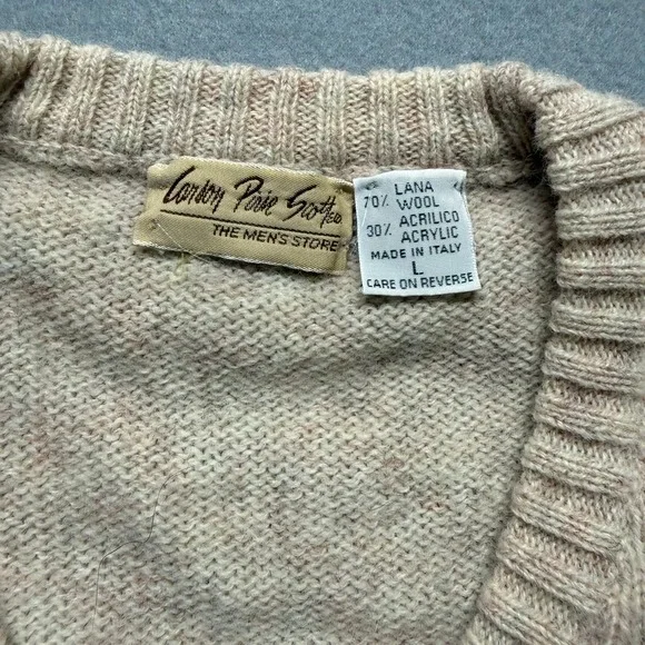 Vintage‎ Carson's 70%wool Made in Italy vest | Grandpacore Quiet Luxury Oatmeal - Picture 3 of 6